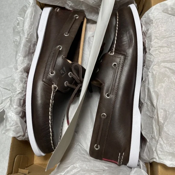 Sperry Authentic Original 2-eye pull-up Boat Shoe Dark Brown Mens US14 - Picture 9 of 11